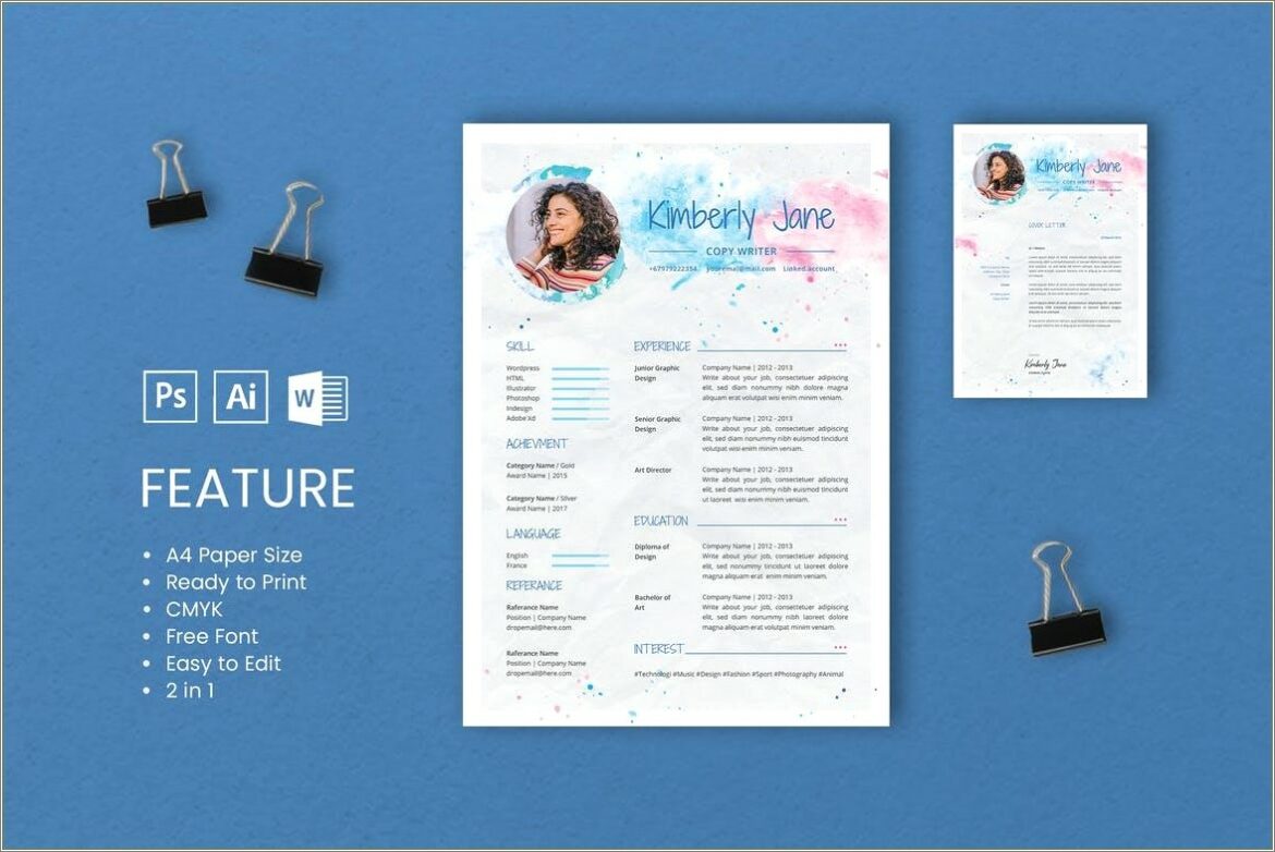 Free Template For Graphic Resume Words