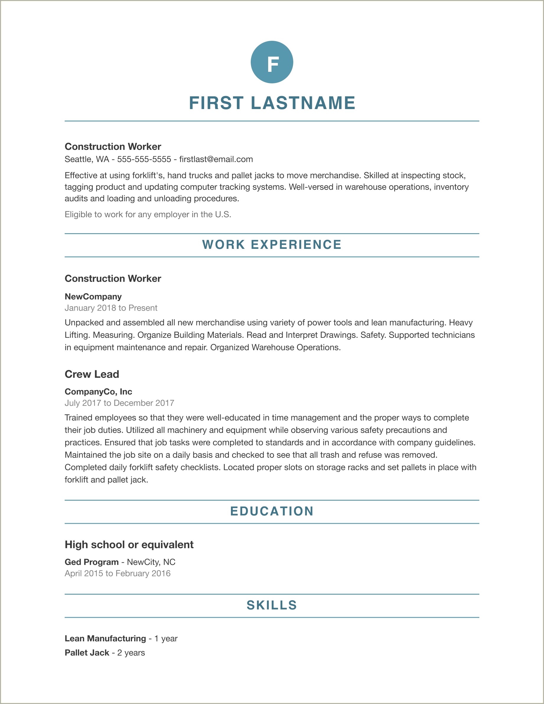 Free Templates For A Professional Resume