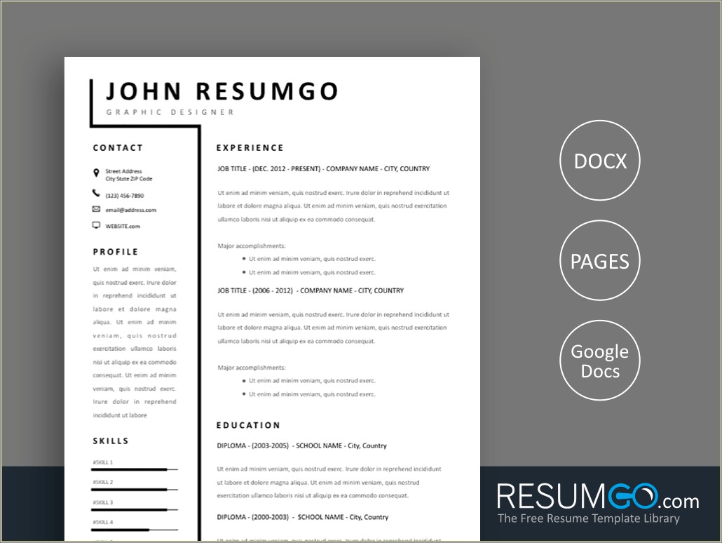 Free Two Column Resume Word Template