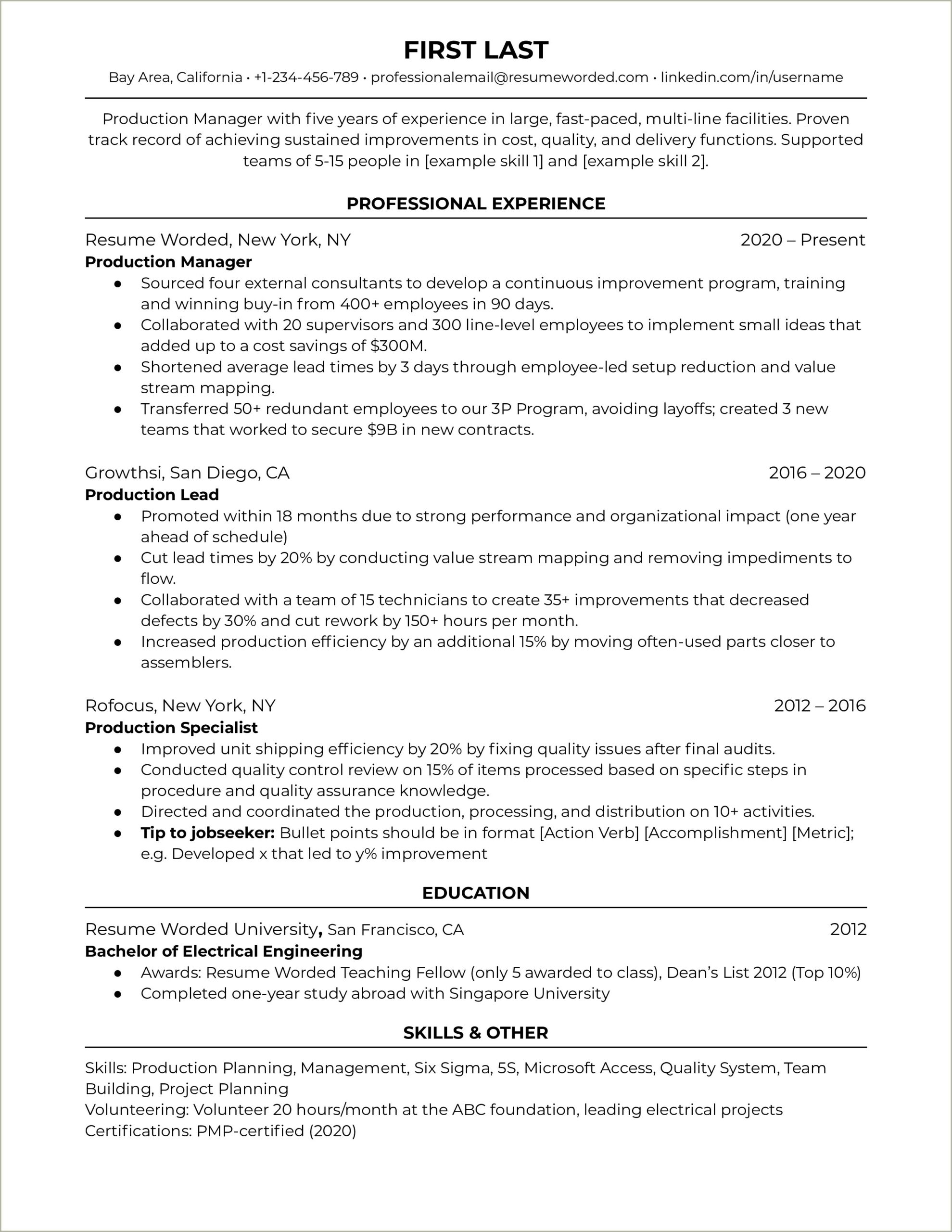 Front Office Duty Manager Resume Sample