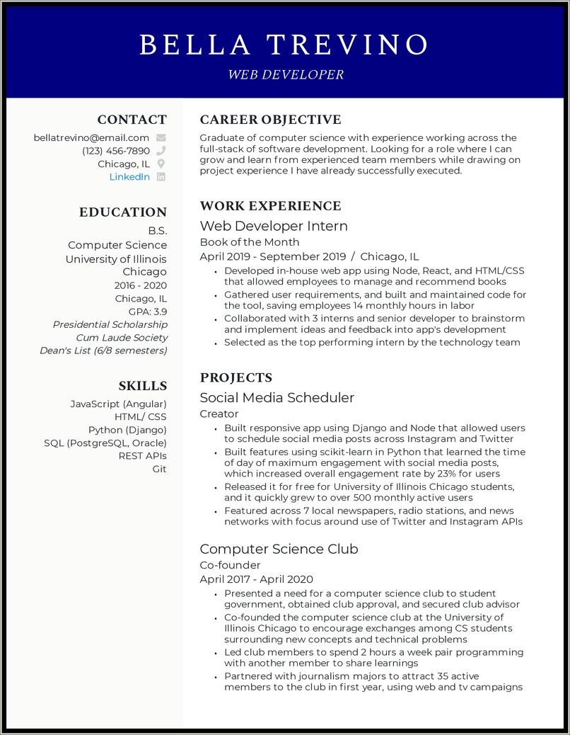 Full Resume Sample For Fresh Graduate