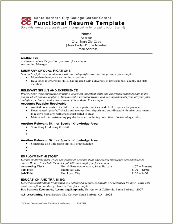 Functional Executive Resume Template Free Download