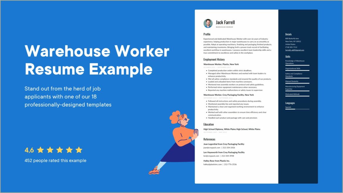 Functional Resume Example For A Warehouse W Orker