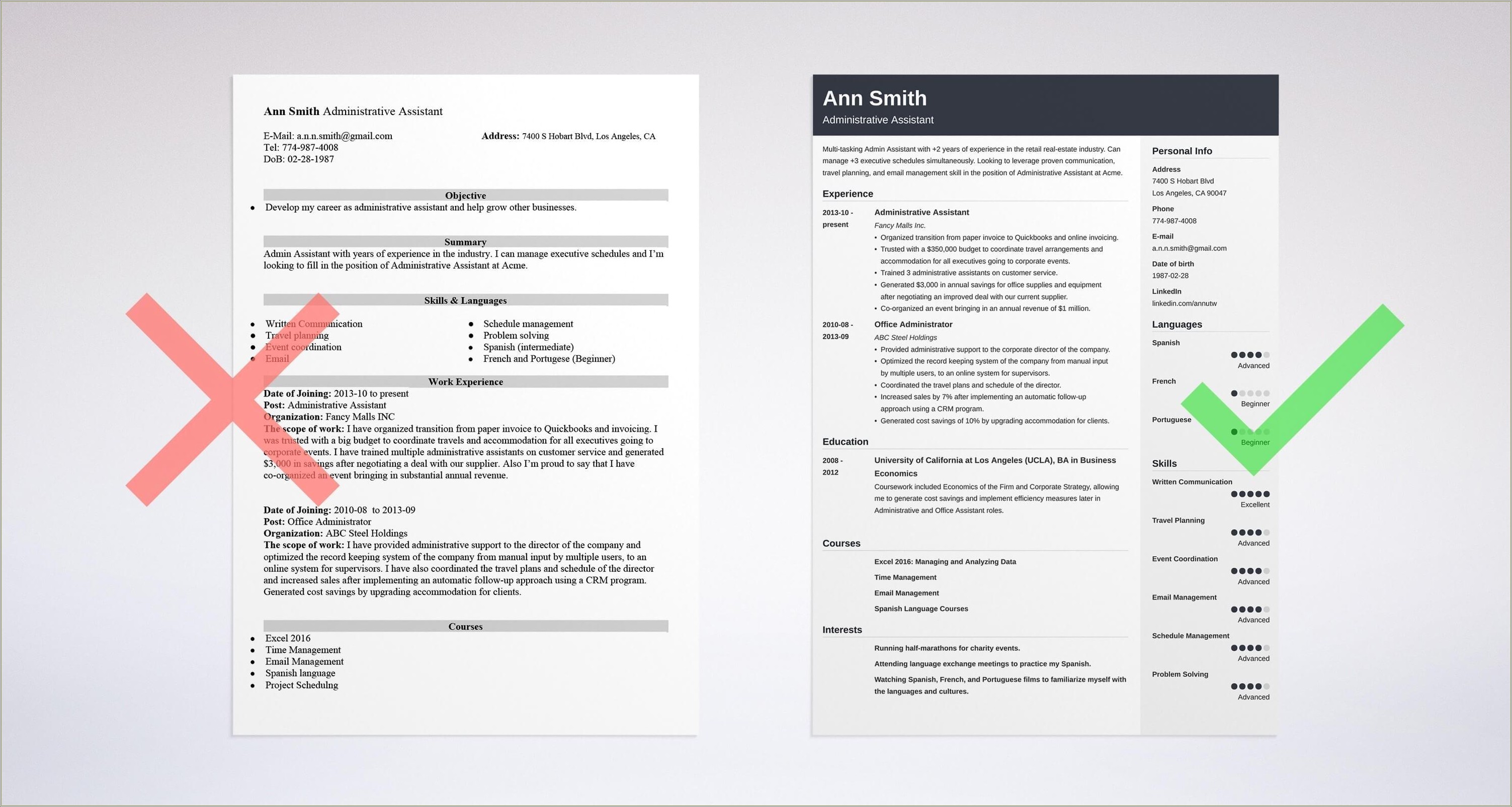 Functional Resume Examples For Administrative Assistant