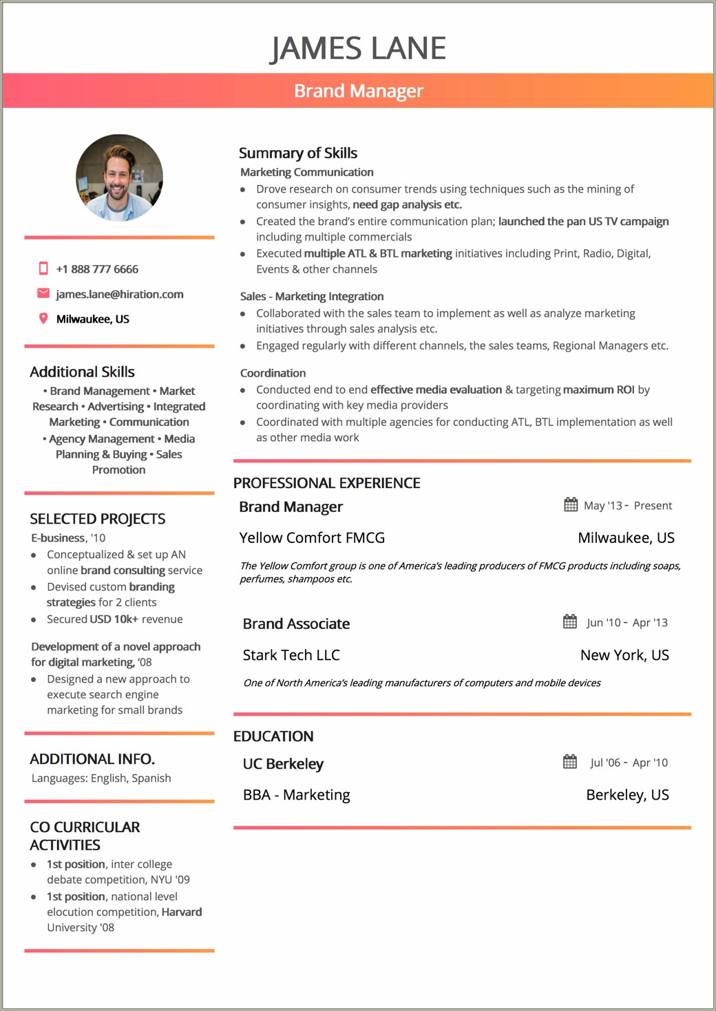 Functional Resume Is Best For A Person Who