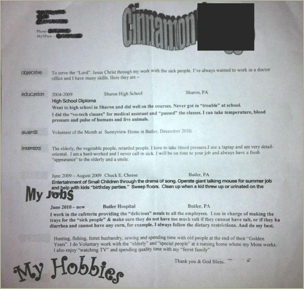 Funny Hobbies On Resume That Work