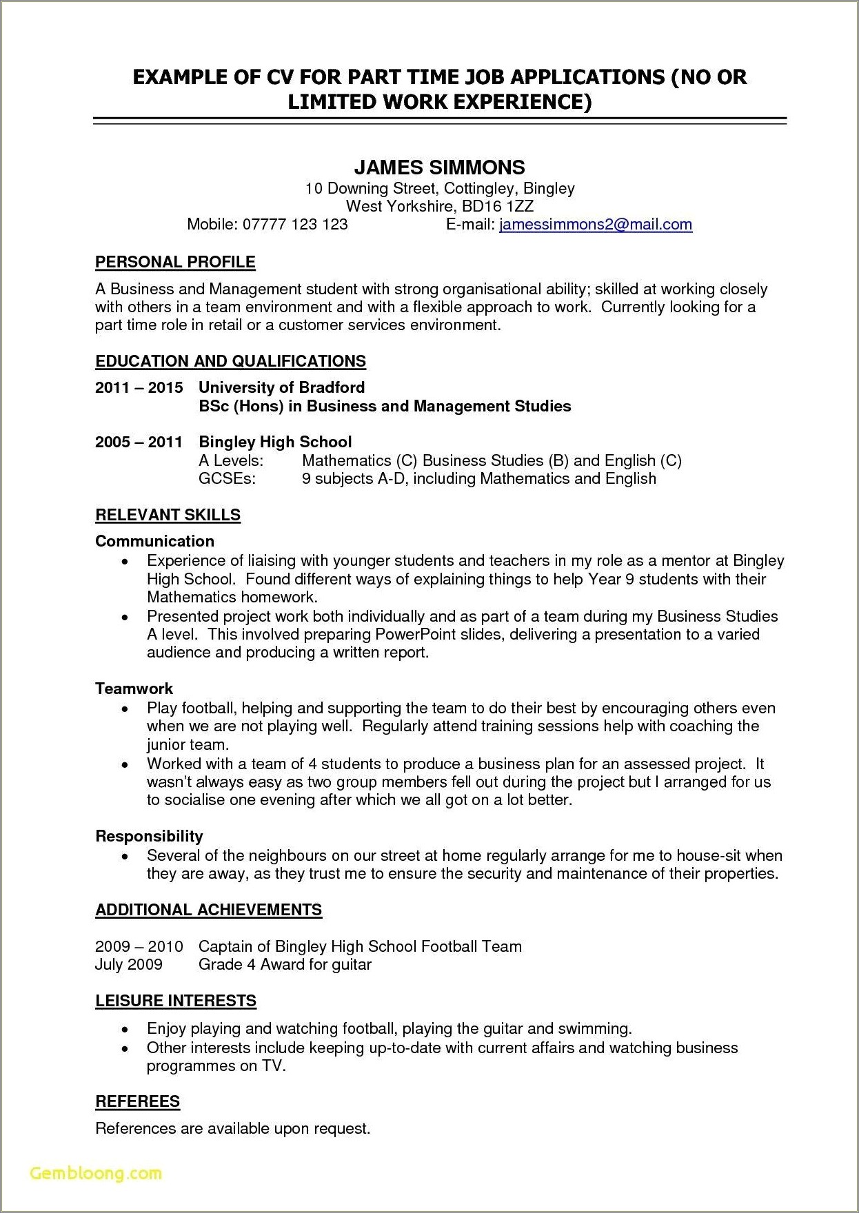 General Office Work Student Resume Examples