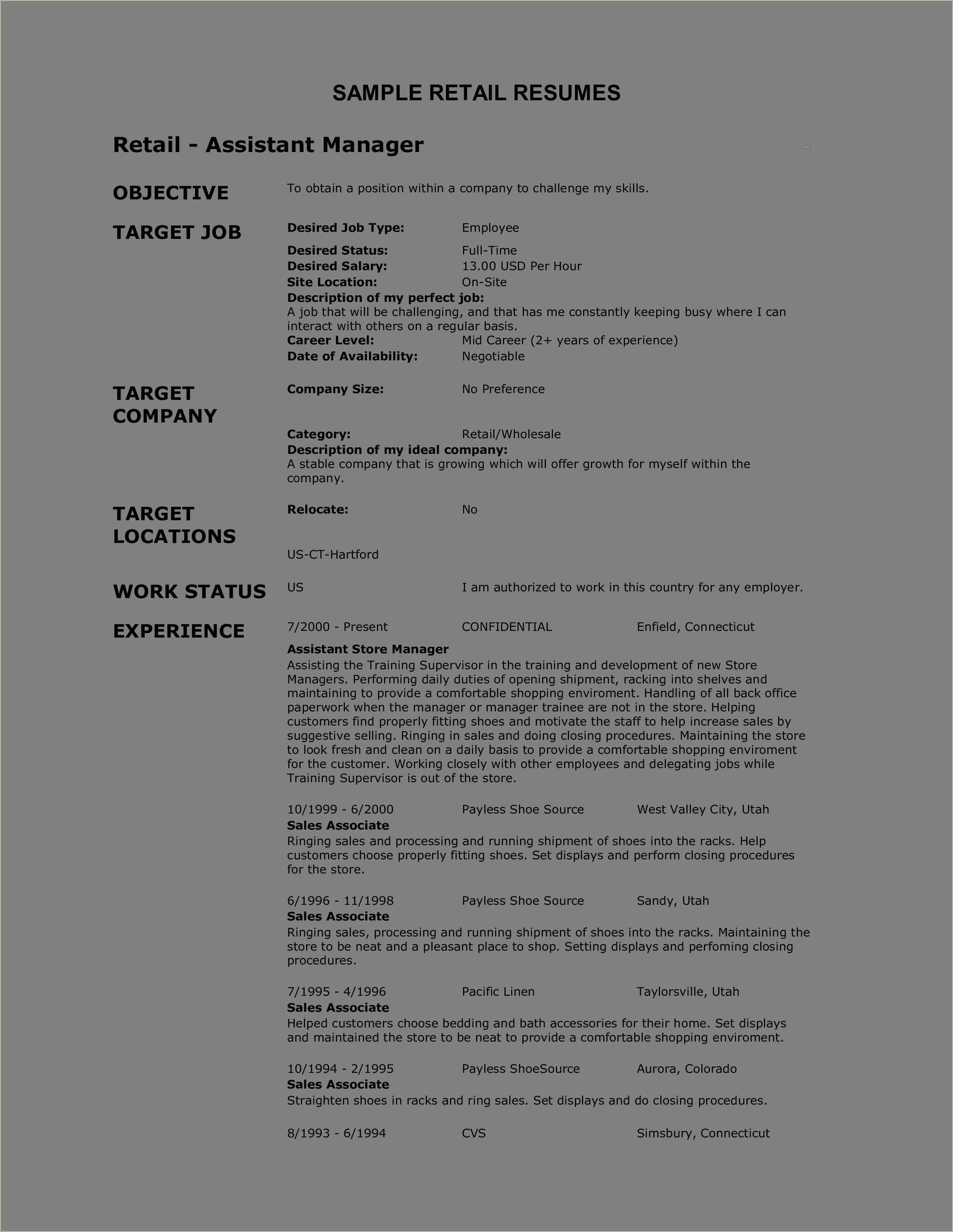 General Resume For Any Job Type