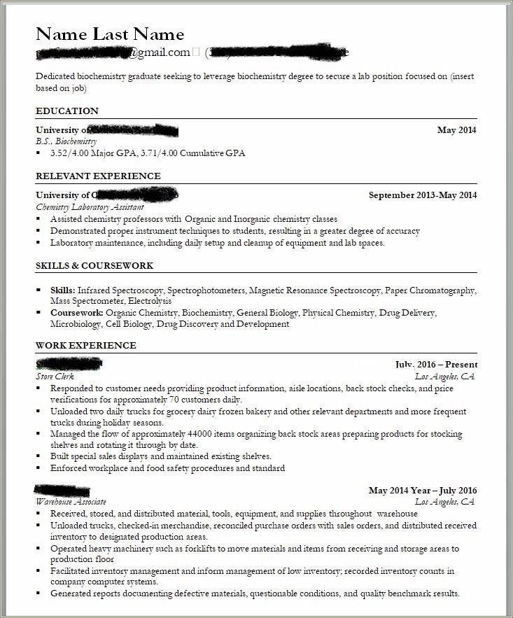 General Resume For Minimum Wage Job