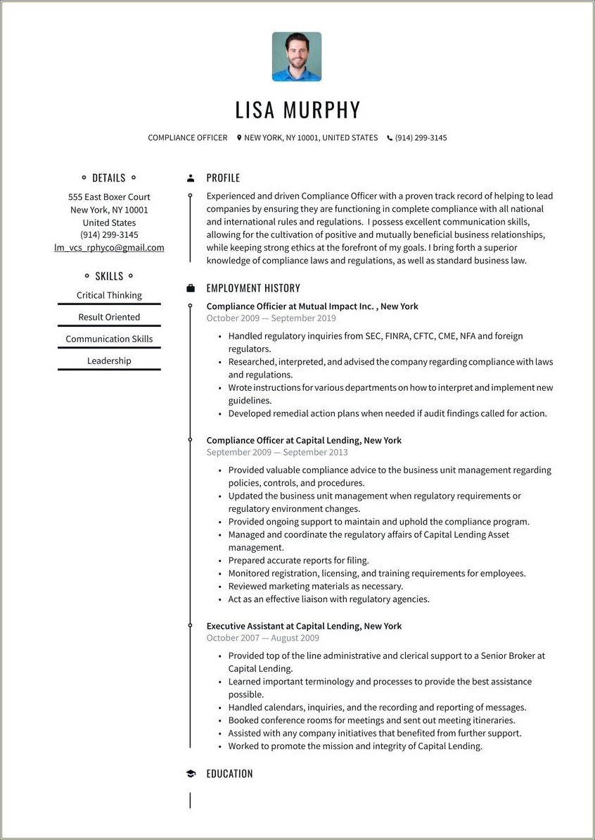 General Summary Of Qualifications For Resume