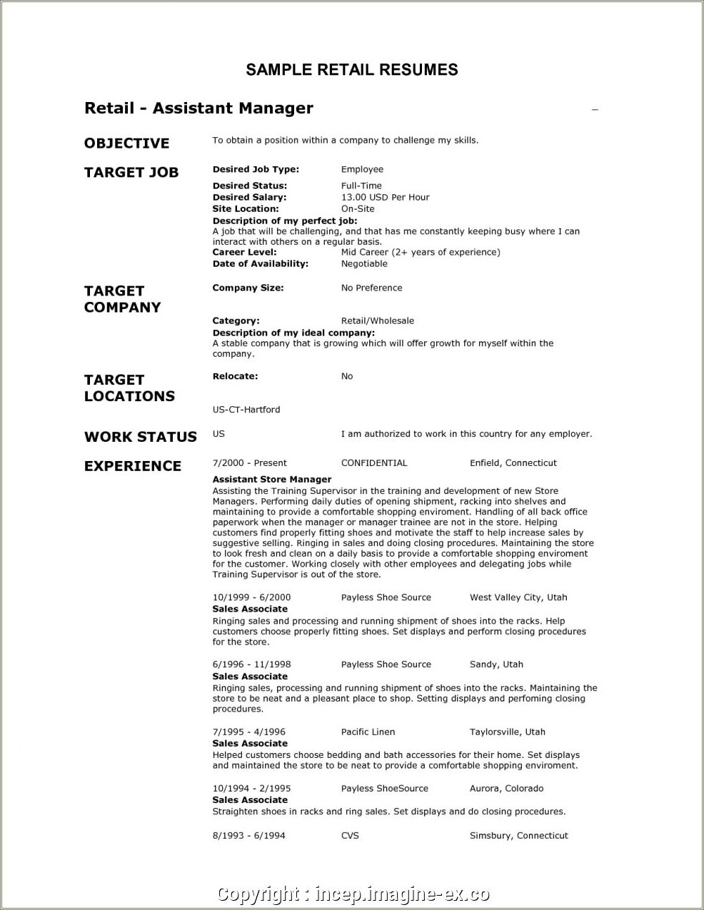 Generic Objective Fof Grocery Store Resume