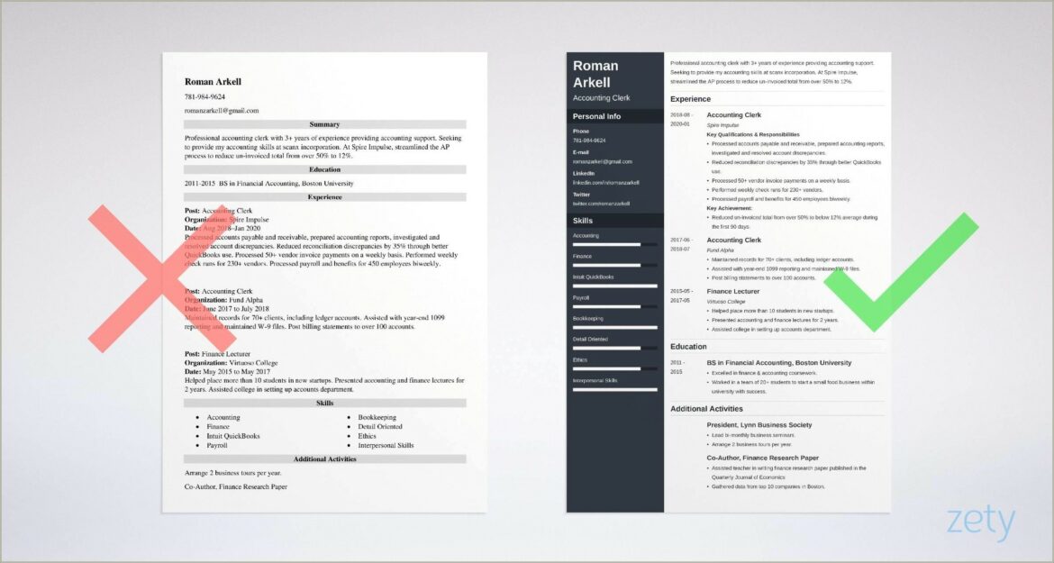 Generic Resume Template For County Clerk Job