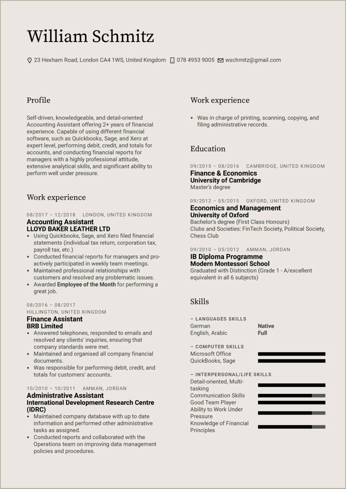 Global Development Cv And Resume Templates