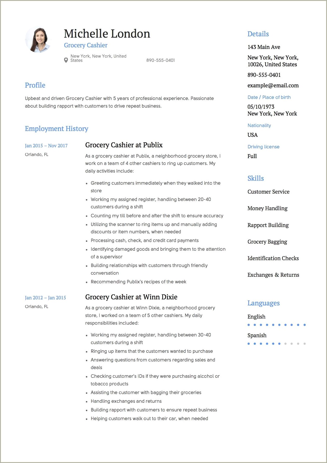 Going From It Work To Grocery Store Resume