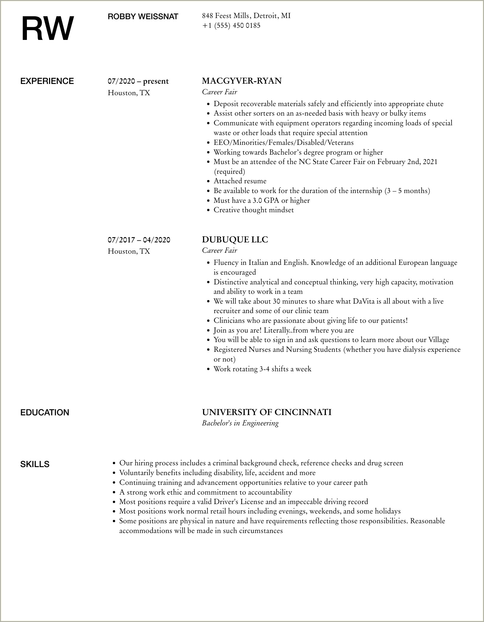 Going To Job Fair Without Resume