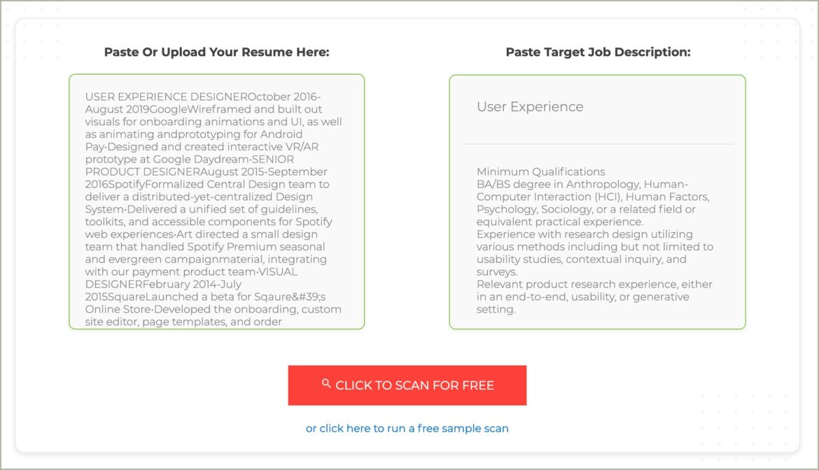 Goldman Scah Scanning Resume Key Words