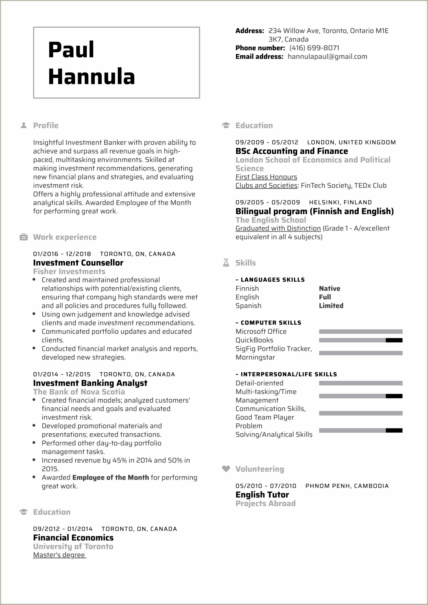 Good Additional Skills For A Resume Bank