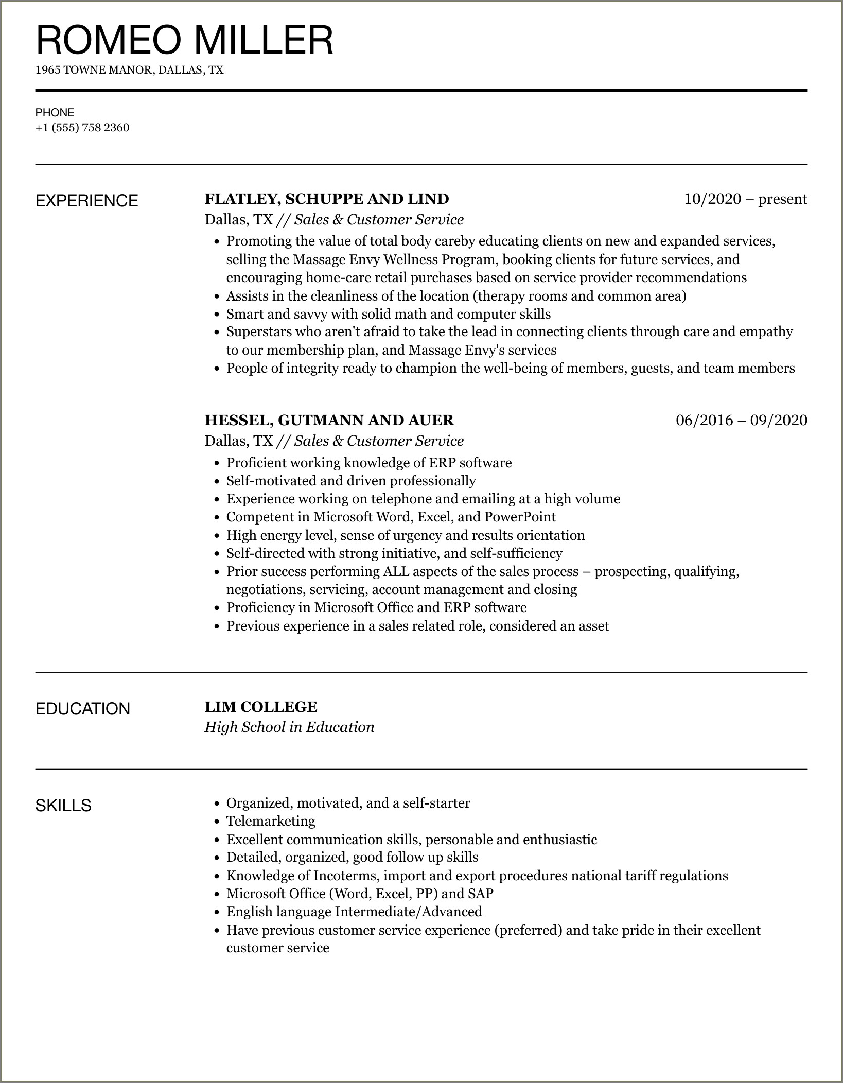 Good At Custmer Service Word For Resume