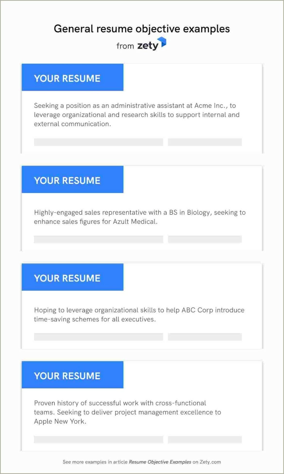 Good Career Objective Examples For Resume