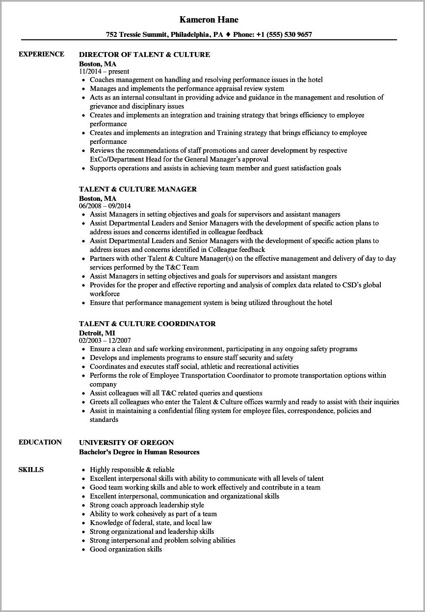 Good Communication And Interpersonal Skills Resume