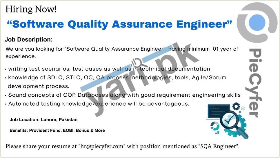 Good Conceptual Knowledge Of Sdlc In Qa Resume