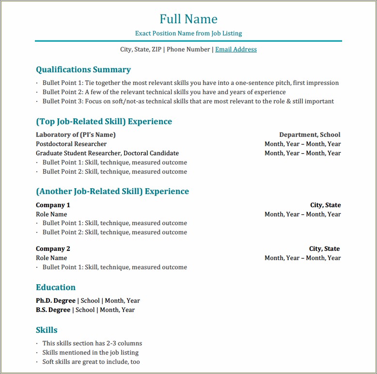 Good Email Address For Resume Sample