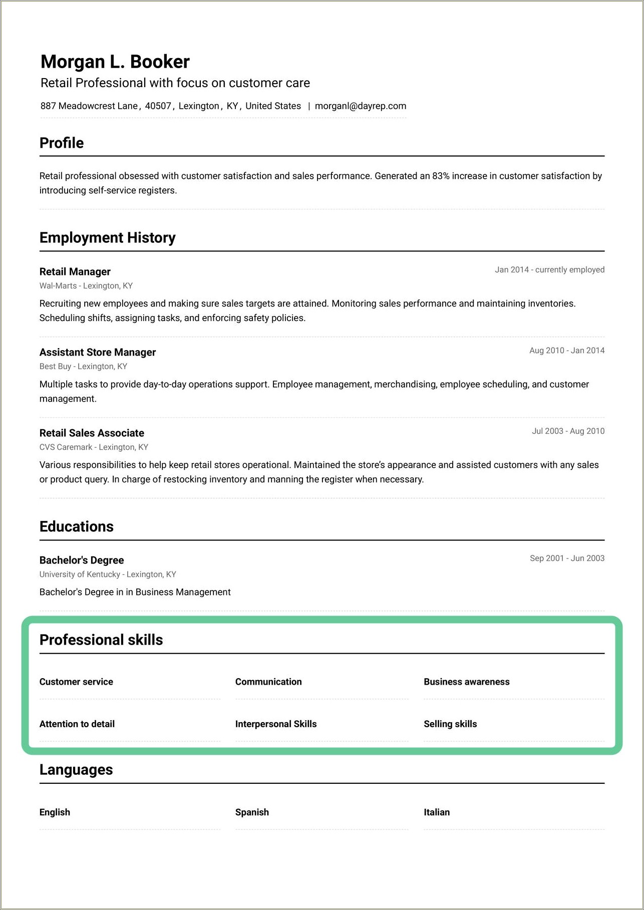 Good Key Qualifications For A Resume