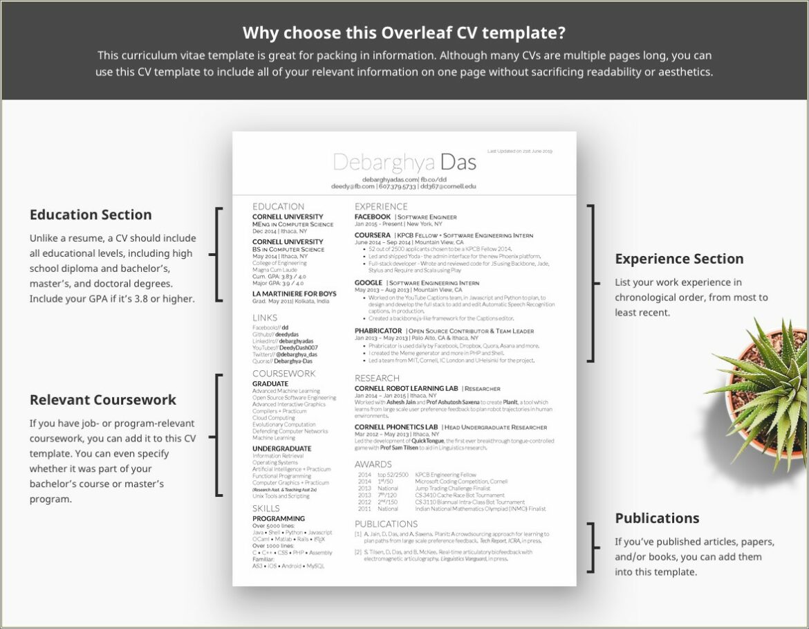 Good Latex Resume Template For Cs