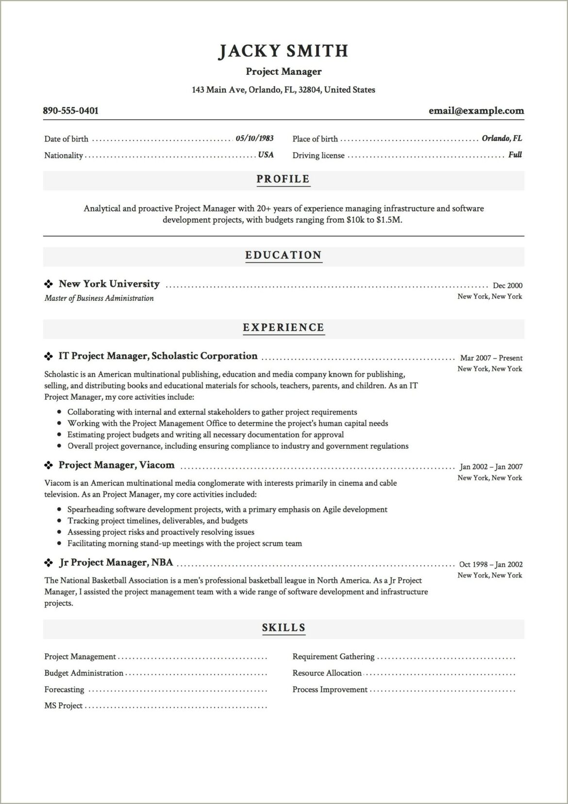 Good Objective For Construction Management Resume