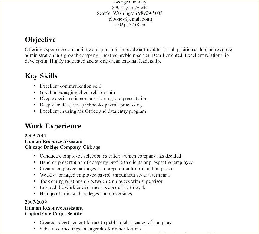 Good Objectives To Have On A Resume