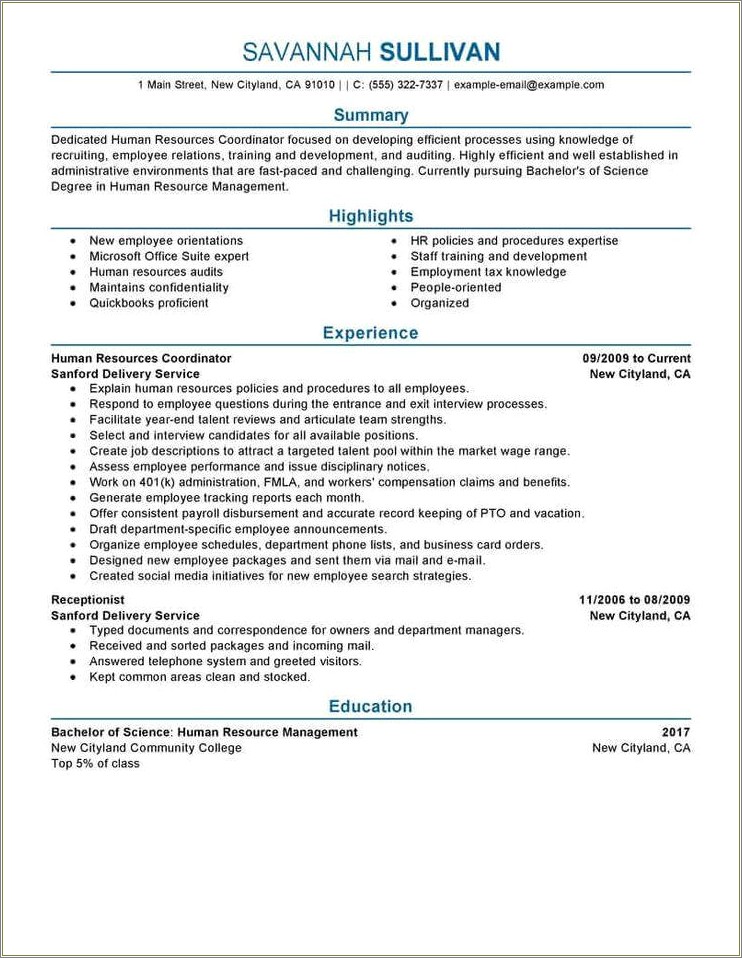 Good Ojective For Hr Manager Resume