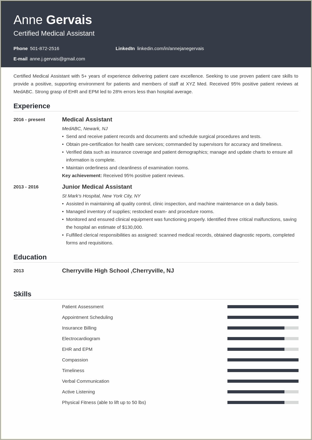 Good Opening Mission Statement Medical Field Resume