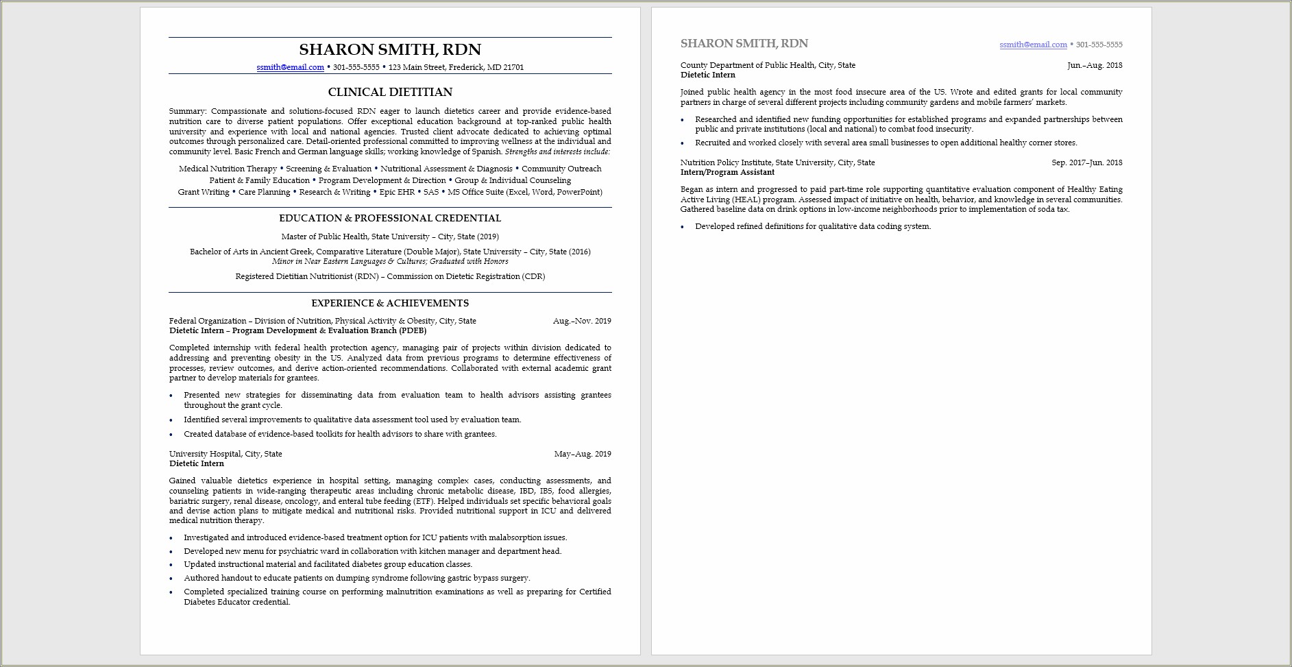 Good Resume Examples For Recent College Graduates