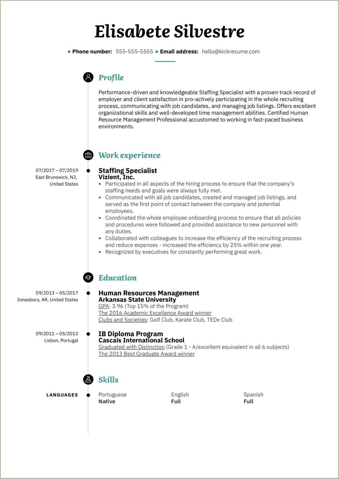 Good Resume For An International Job