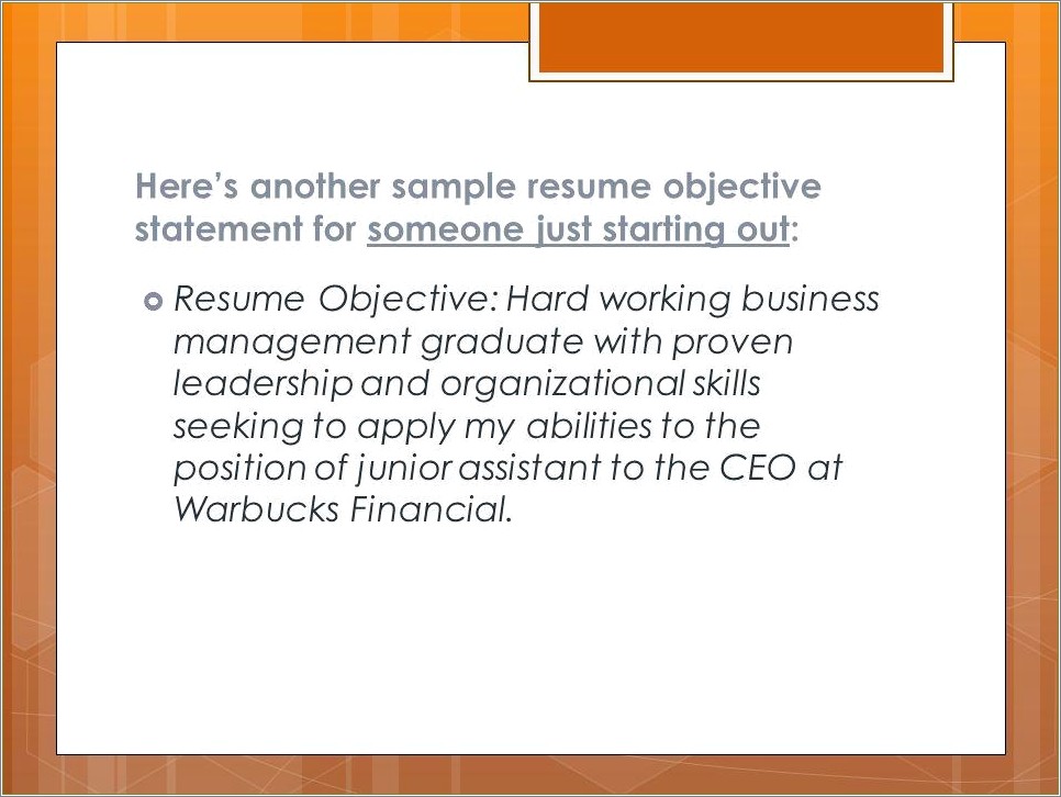 Good Resume Objective Statements For It Leaders