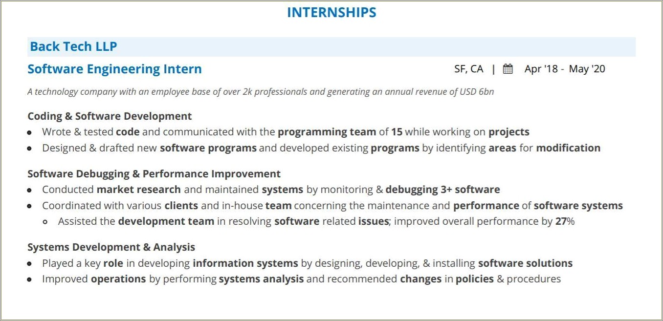 Good Resume Objectives For Engineer Interns