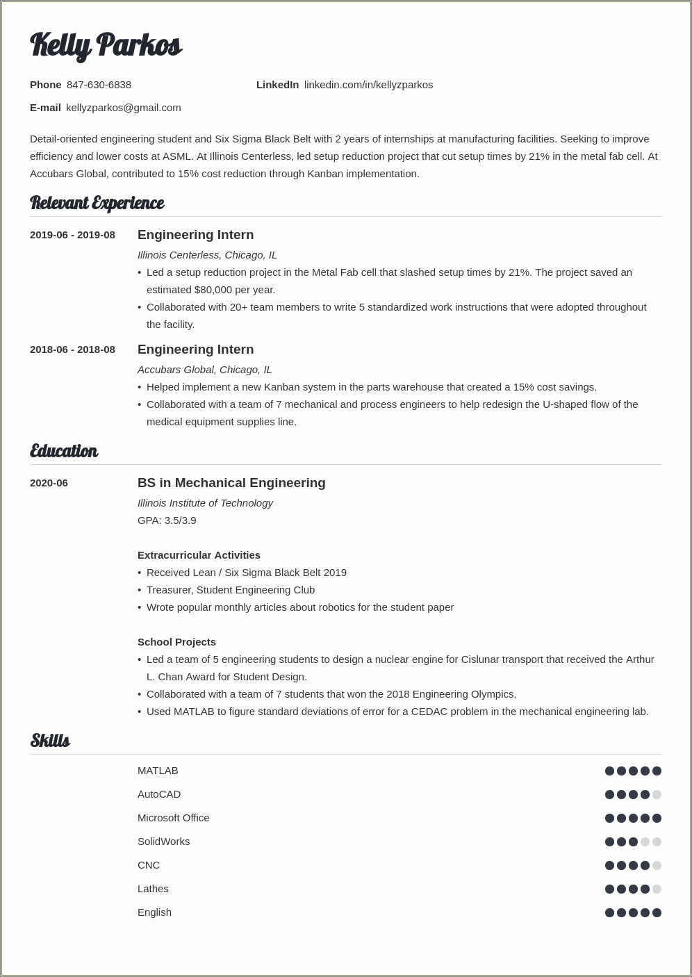 Good Resume Objectives For Engineering Students