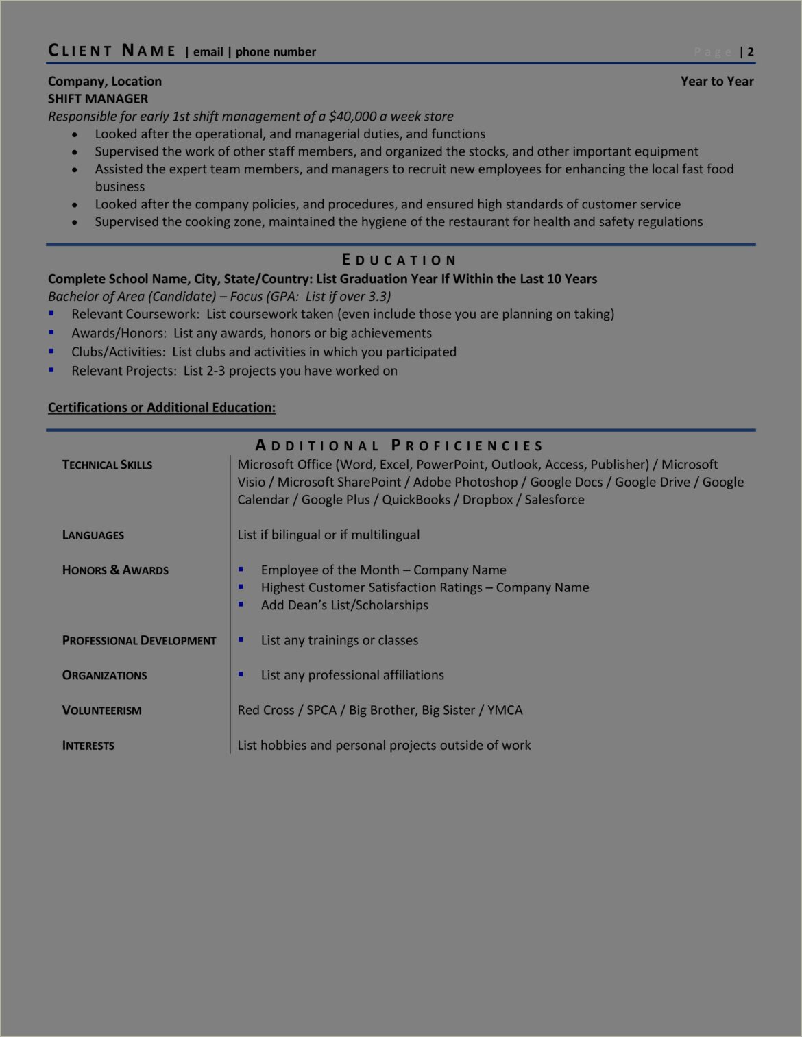 Good Resume Starter Words About School