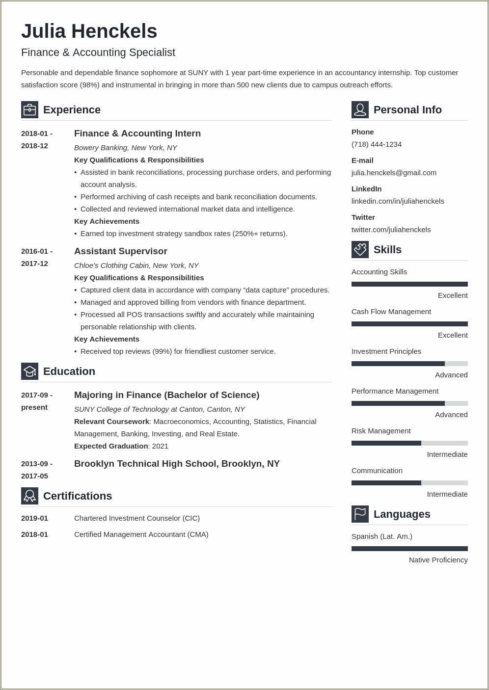 Good Resume Summary Examples For Students