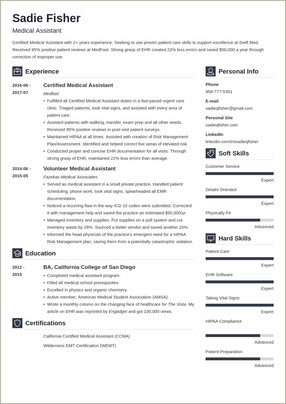 Good Skills For A Physician Assistajt Resume