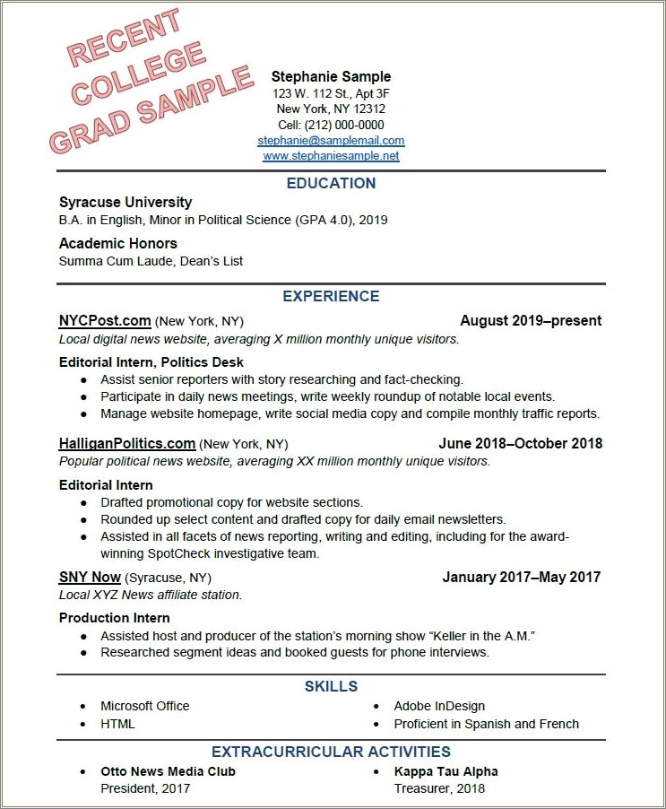 Good Skills Hobbies For A Resume