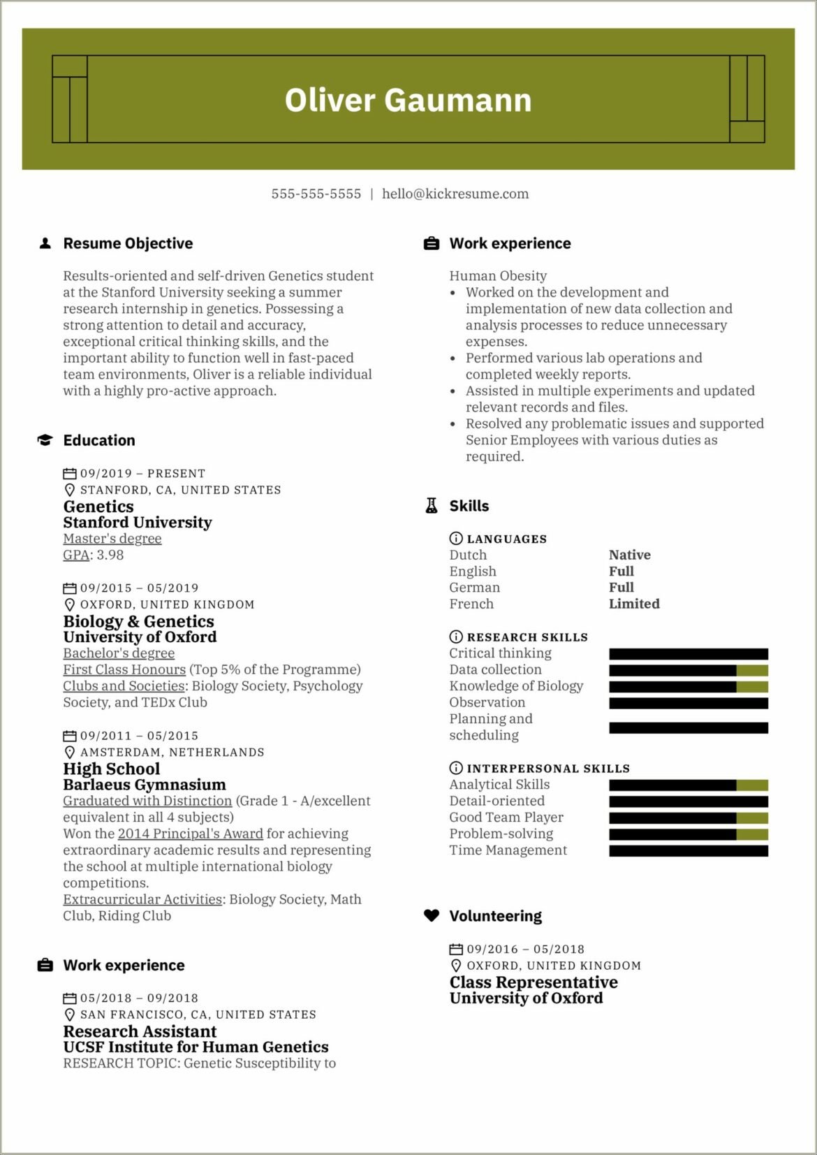 Good Skills To Have On Biology Related Resume