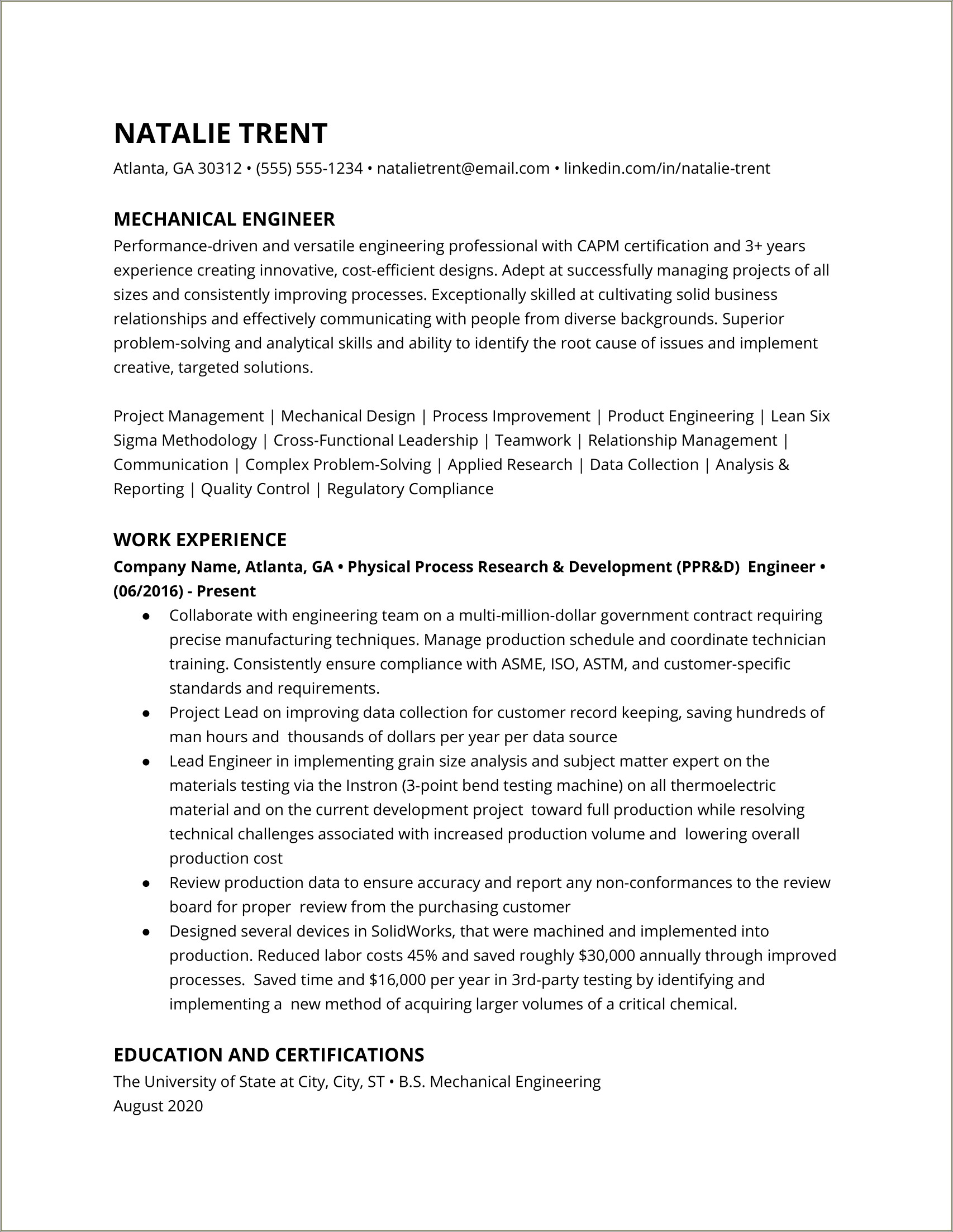 Good Skills To List On Engineering Resume