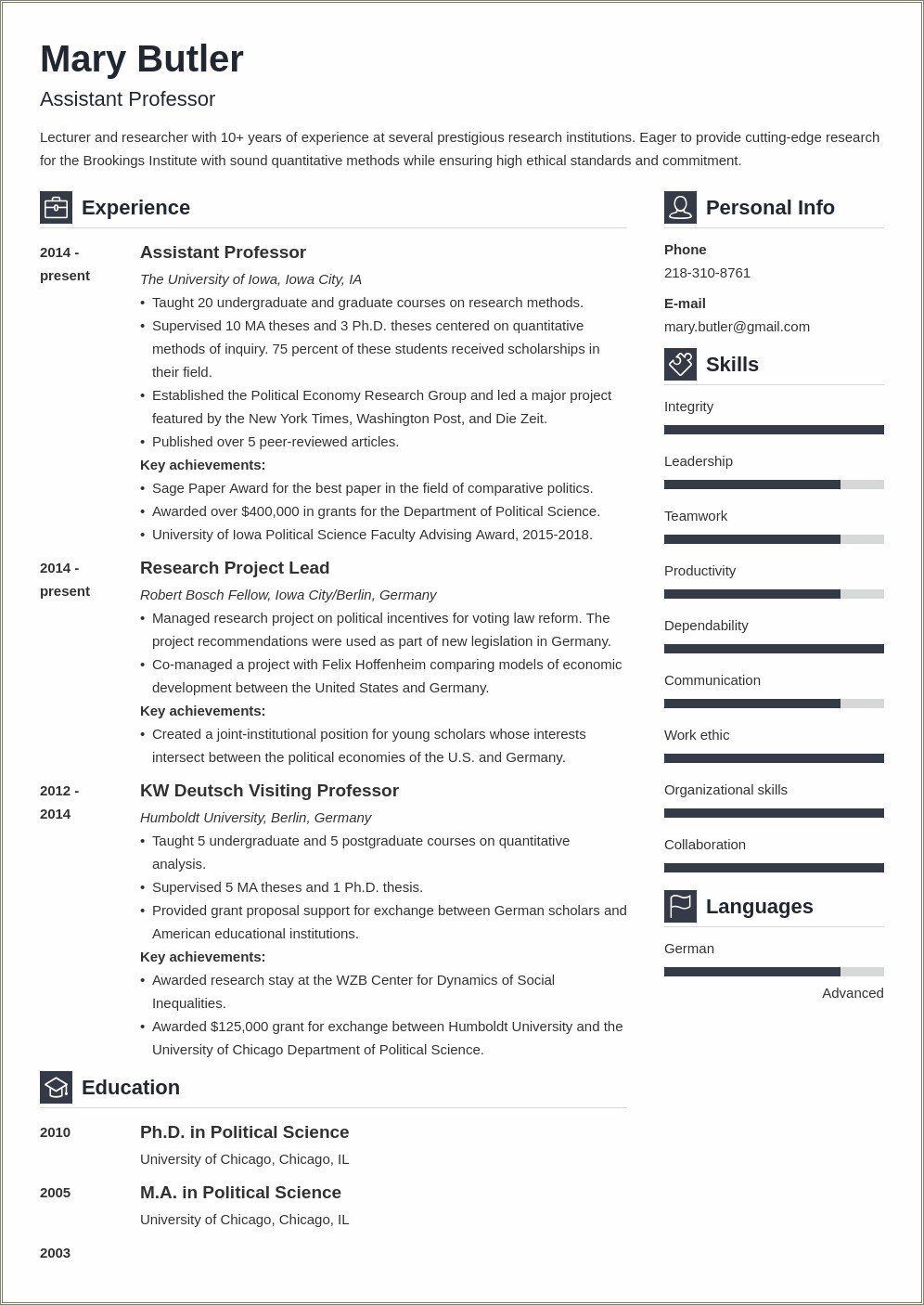 Good Skills To List On Professor Resume