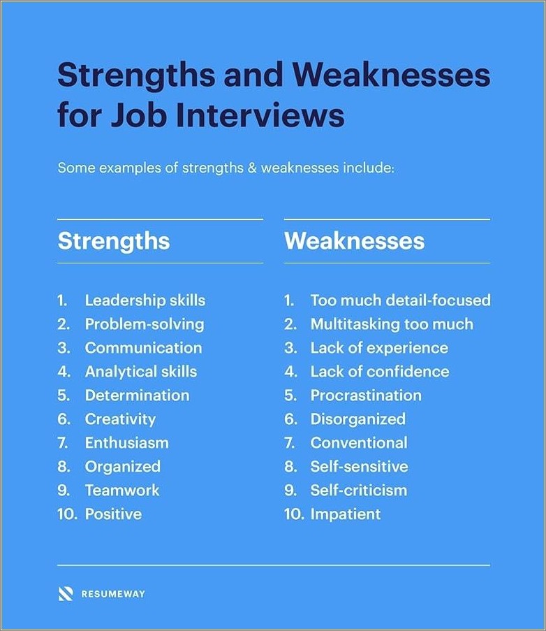 Good Strengths To Put In Resume