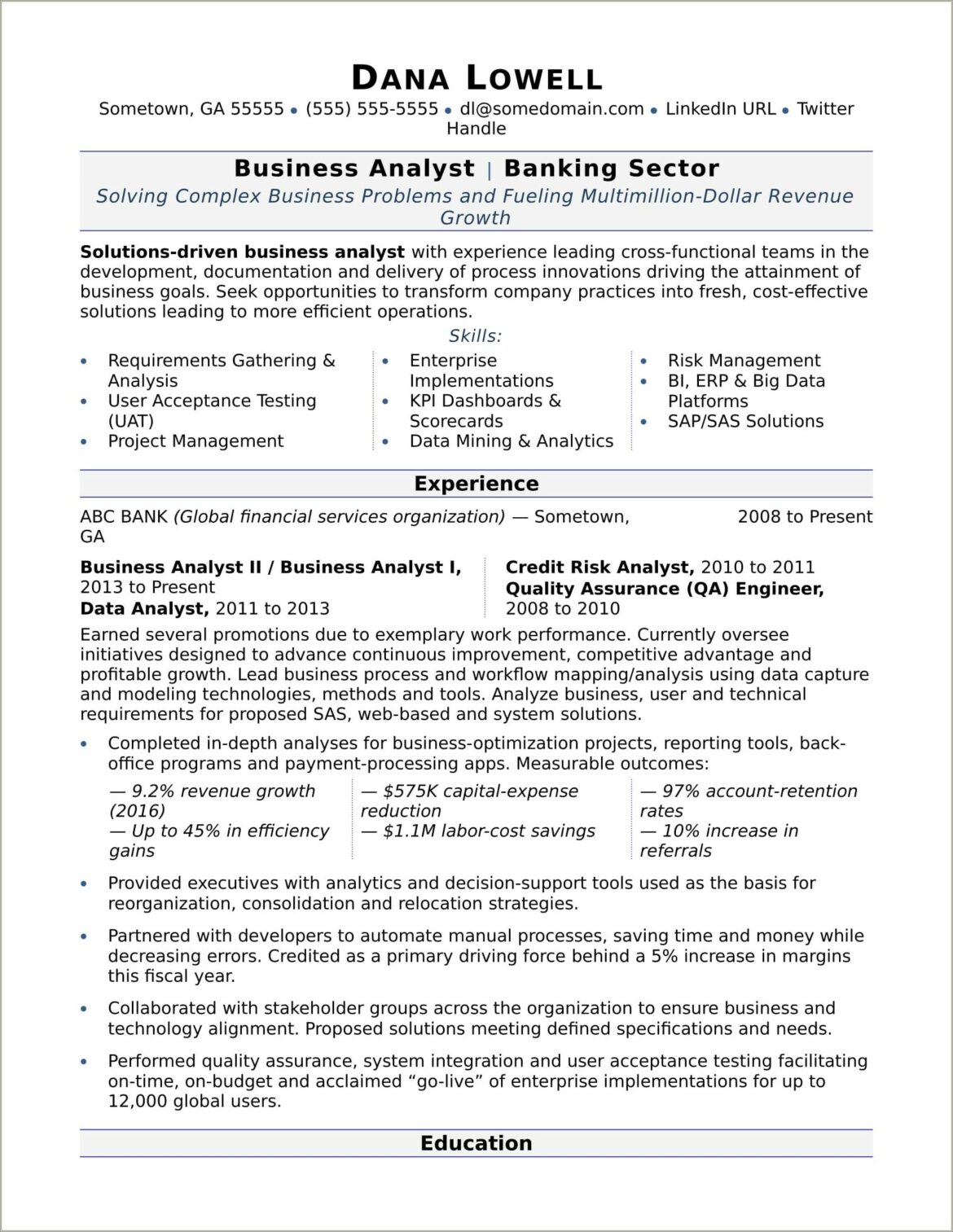 Good Summary For Finance Resume Linkened