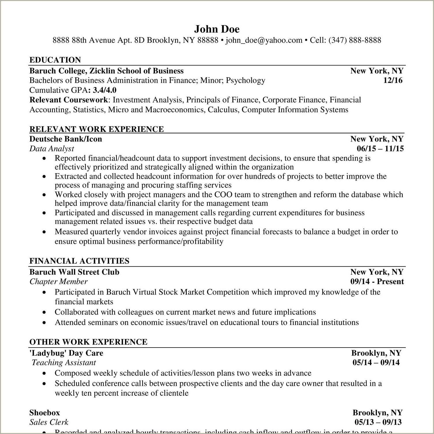 Good Things To Put On A Resume Reddit