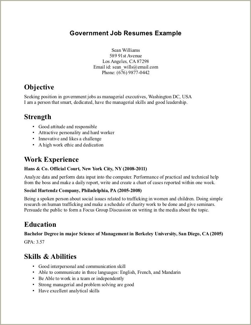 Good Things To Say About Jobs On Resume