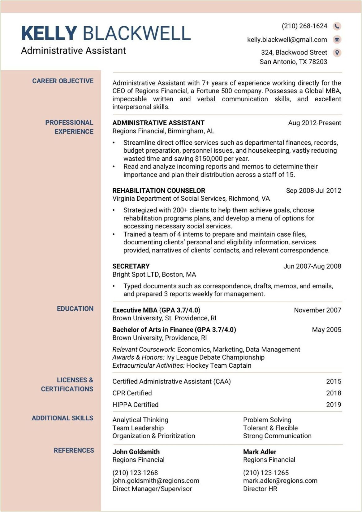 Good Verbal And Written Communication Skills Resume