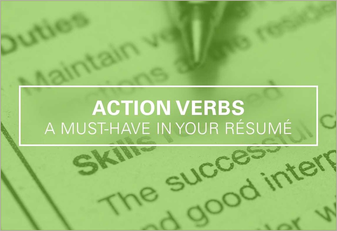 Good Verbs To Put On A Resume